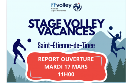 Report Ouverture Stage Volley Vacances