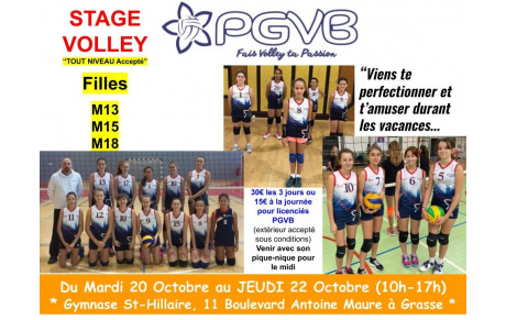 Stage volley Toussaints