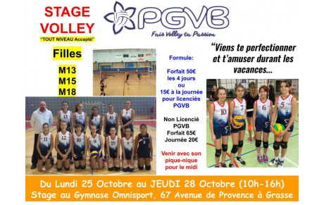 Stage M13-M15-M18 féminin de la Toussaint
