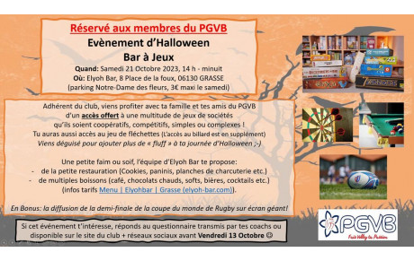 Événement d’Halloween - Bar à Jeux